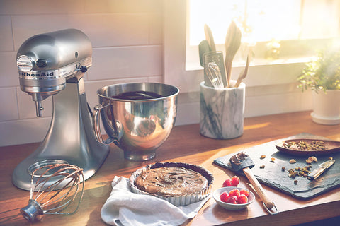 KitchenAid Artisan 10 speeds control handles whipping to kneading.