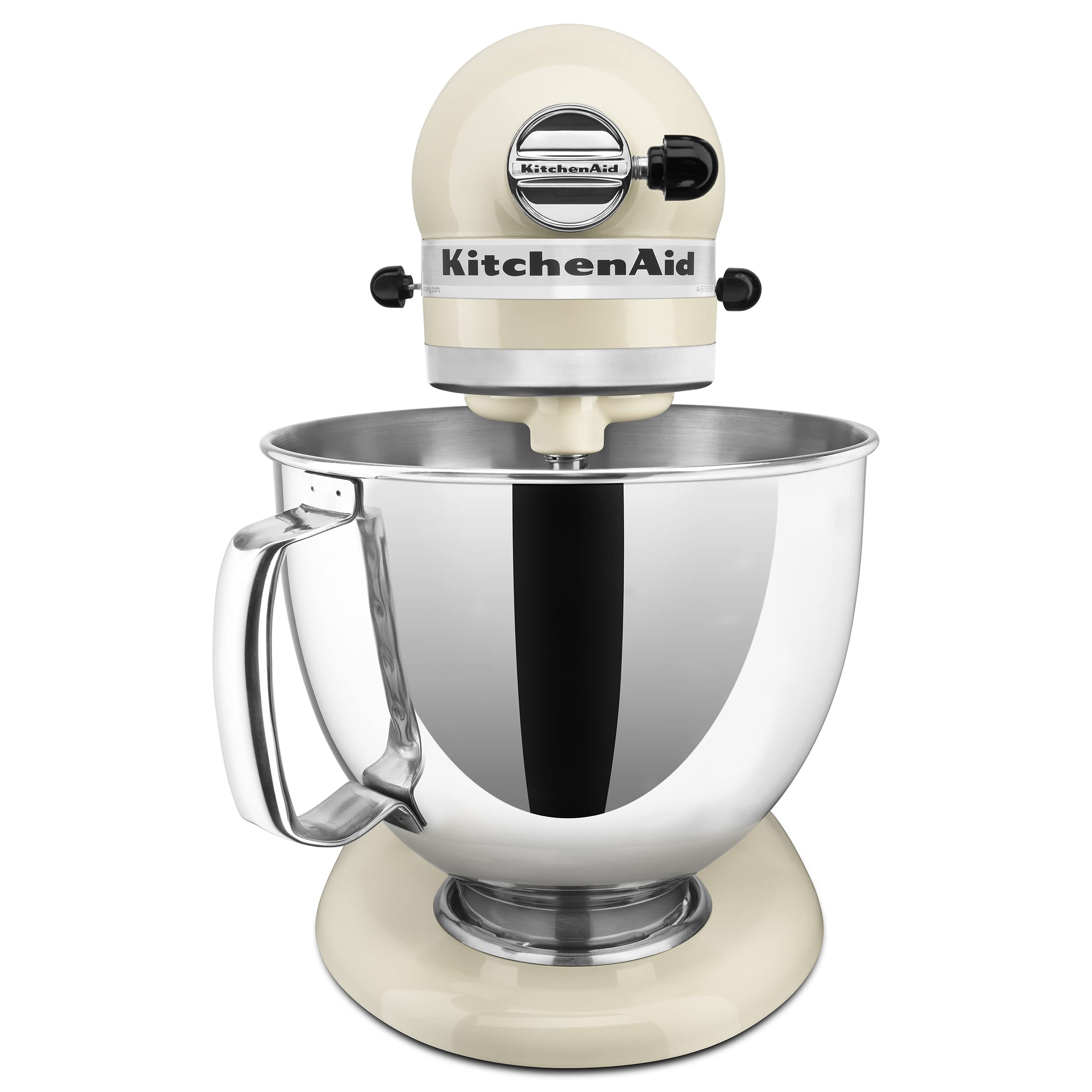 KitchenAid Artisan 5-quart stainless bowl for large batches and easy cleanup.