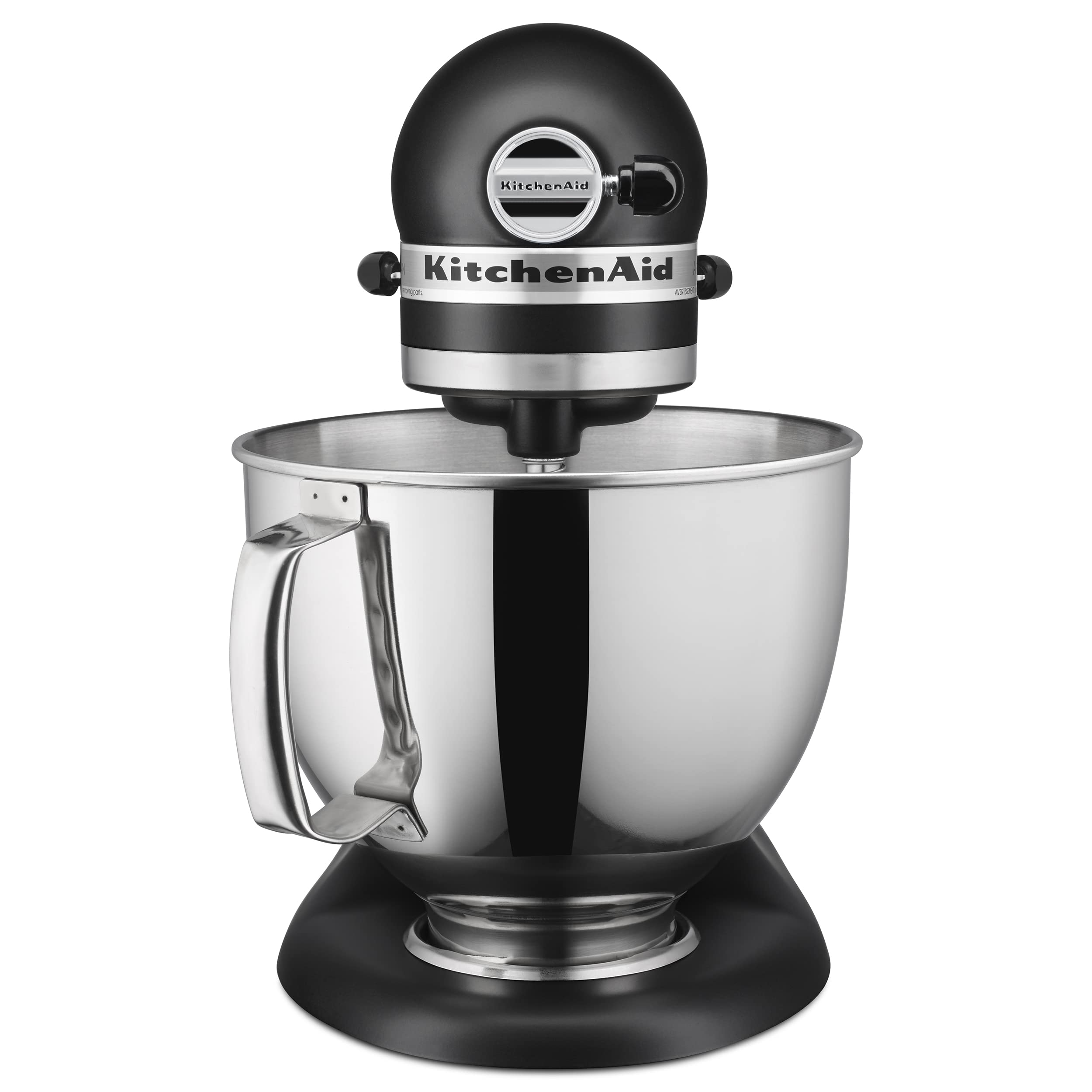 KitchenAid Artisan 5-Qt stainless bowl with handle for easy loading and pouring.