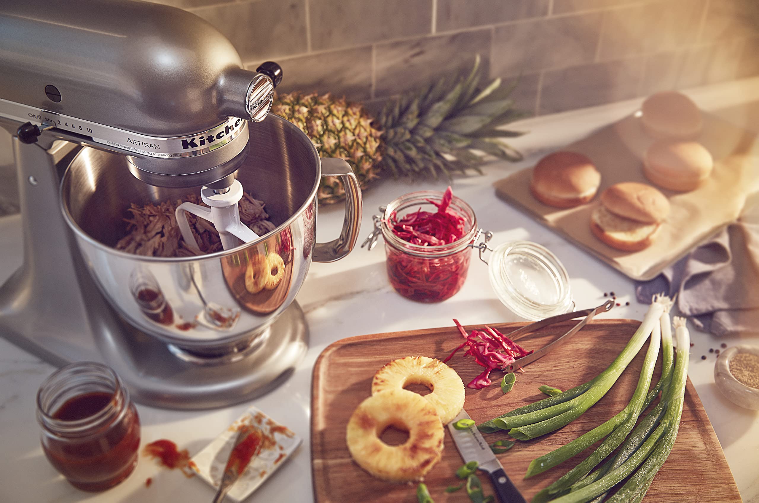 KitchenAid Artisan hub attachments expand recipe possibilities.