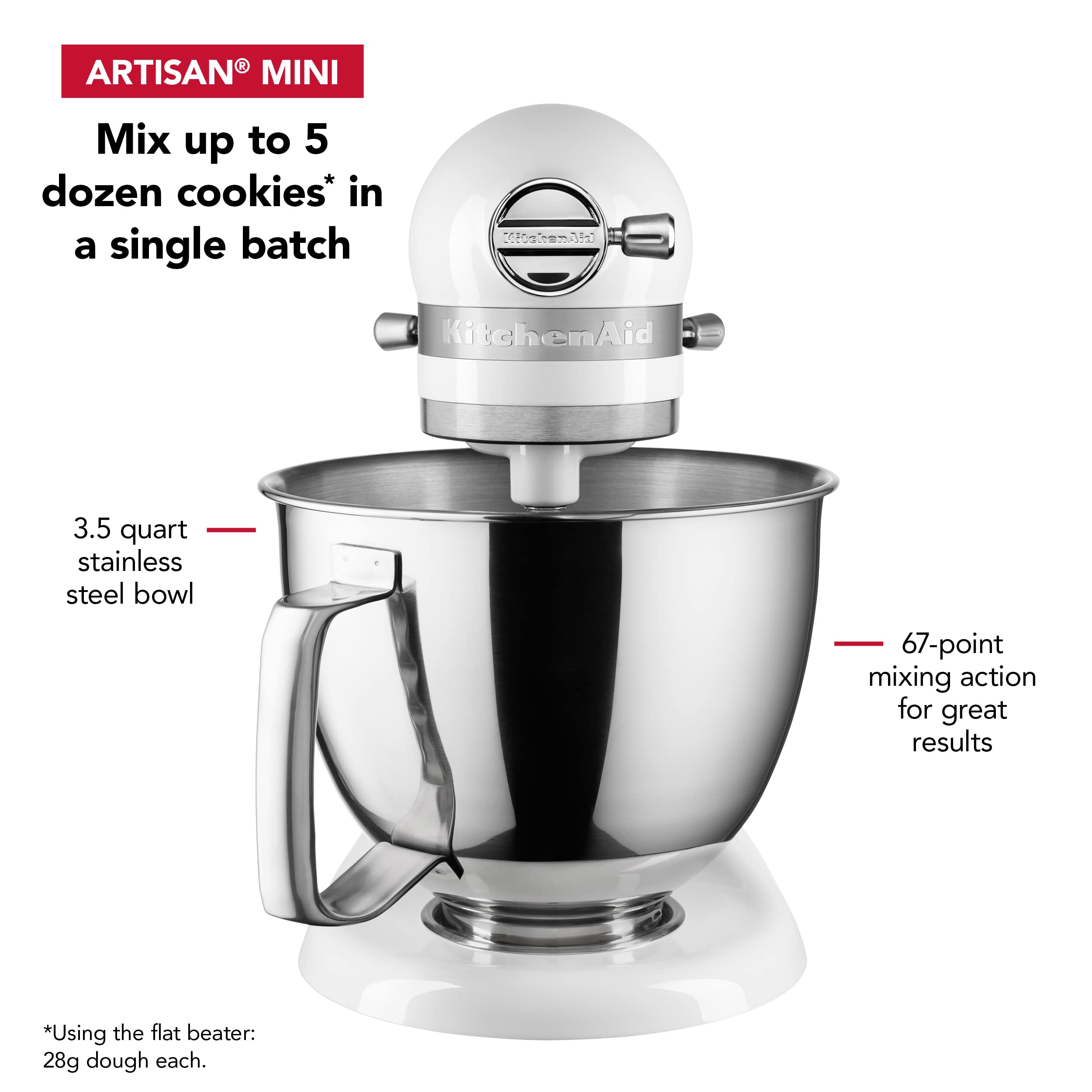 KitchenAid Artisan Mini attachments hub showcases expandability with optional tools.