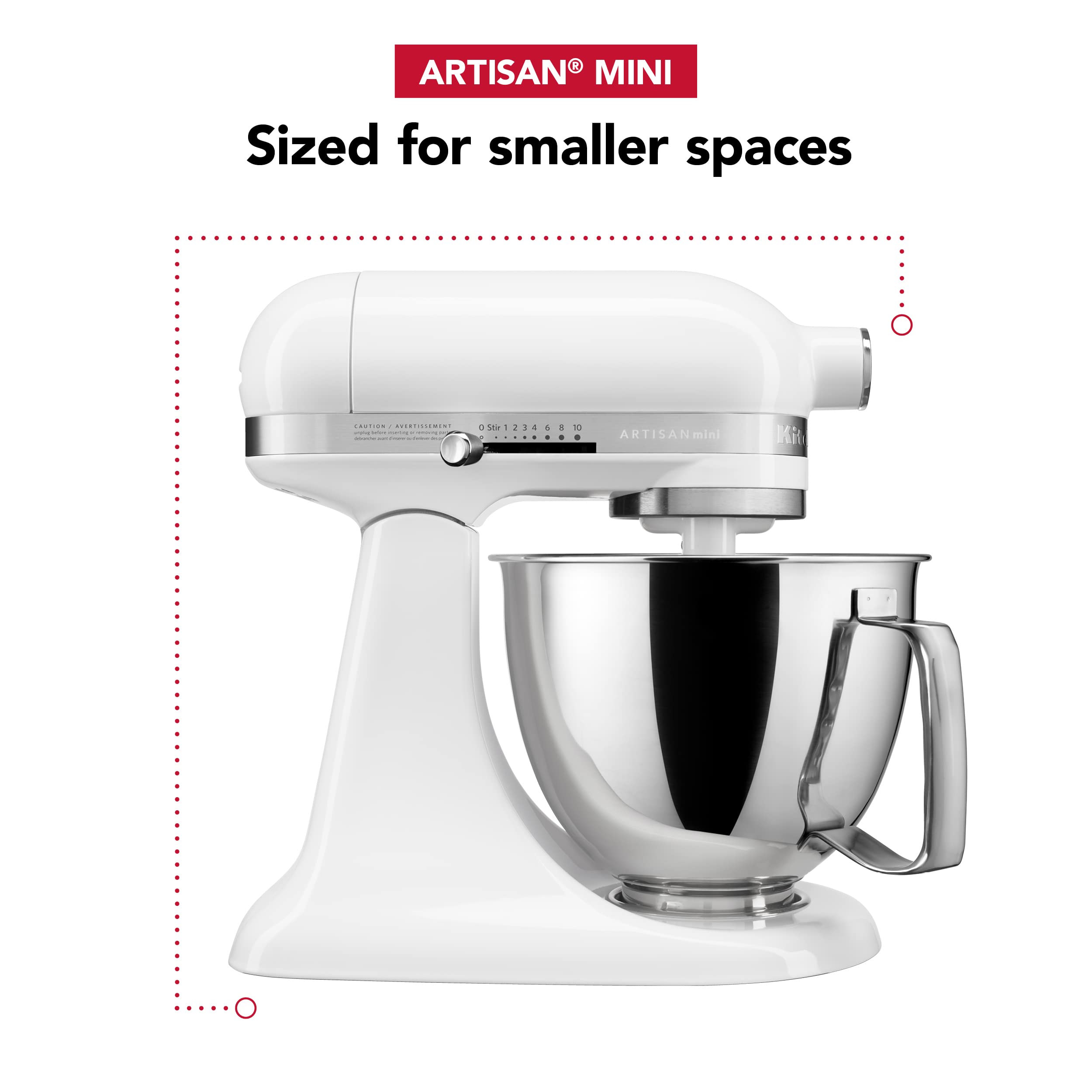 KitchenAid Artisan Mini durable metal construction for lasting performance.