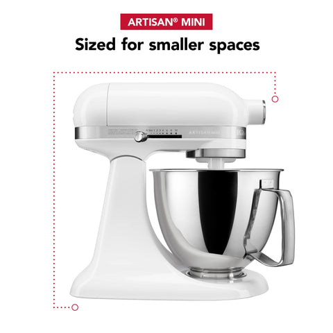 KitchenAid Artisan Mini durable metal construction for lasting performance.