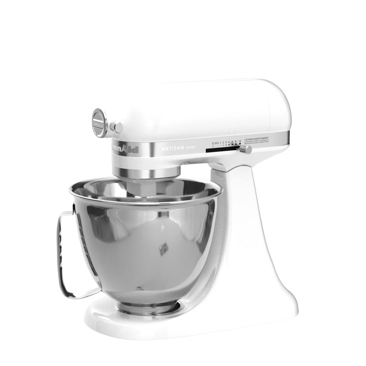 KitchenAid Artisan Mini 10-speed dial enables precise control during mixing.