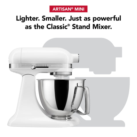 KitchenAid Artisan Mini tilt-head design for easy ingredient access.