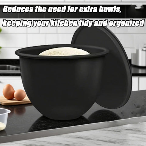 KitchenAid silicone bowl liner red complements red kitchen aesthetics.