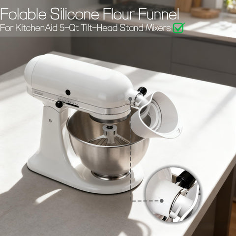 KitchenAid funnel with guided pour reduces spills and clouds.