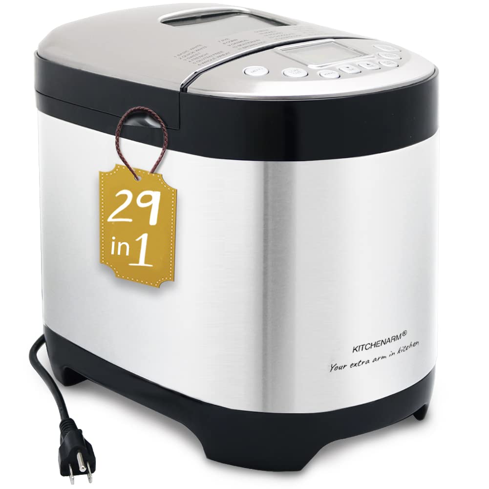 KitchenArm 29-in-1 bread machine front view for quick loaf baking.