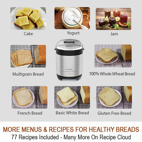 KitchenArm home-made menu close-up enables personalized baking cycles.