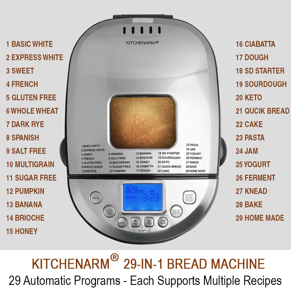 KitchenArm LCD display close-up showing clear menus for precise baking control.