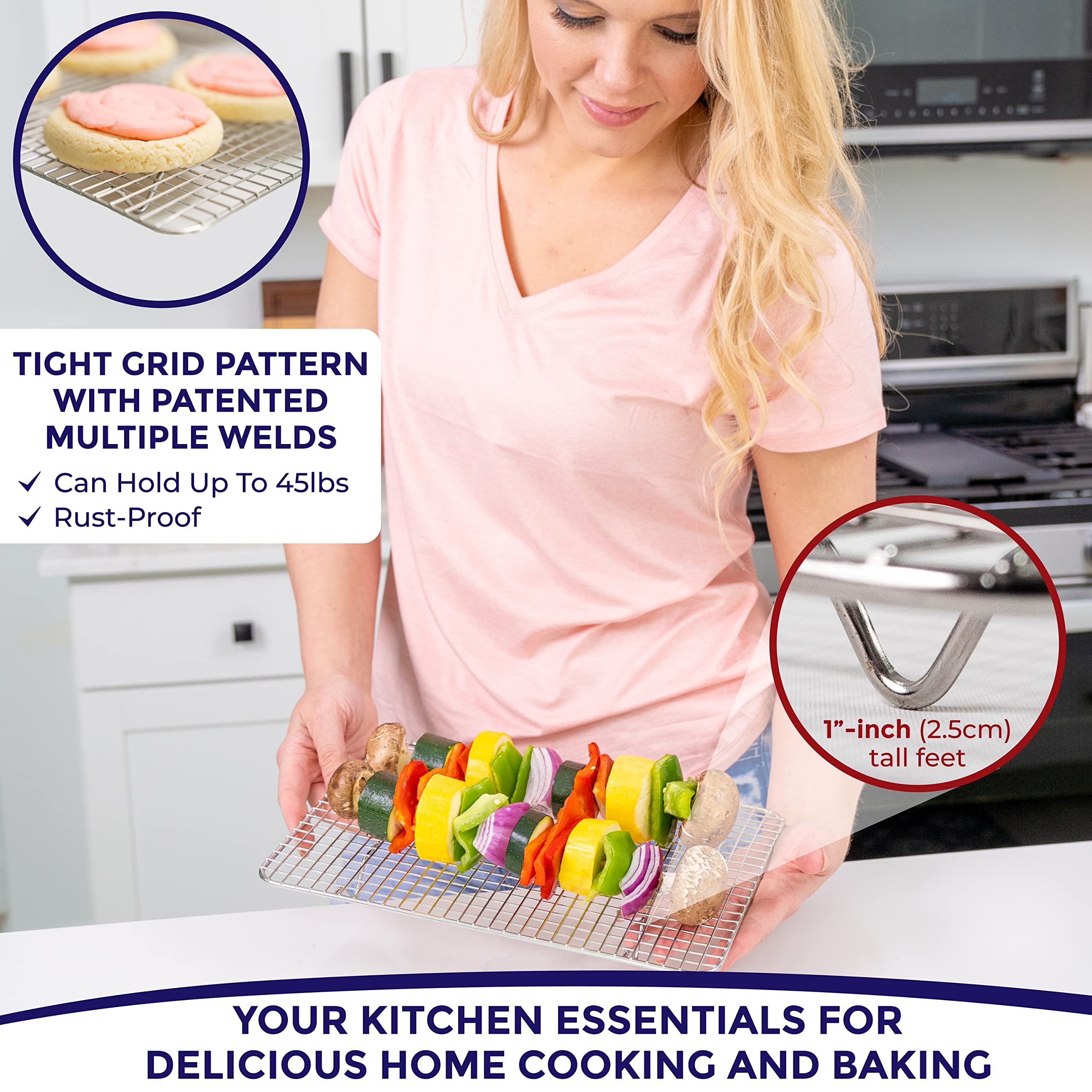 KITCHENATICS dishwasher-safe rack demonstrating easy cleaning after use