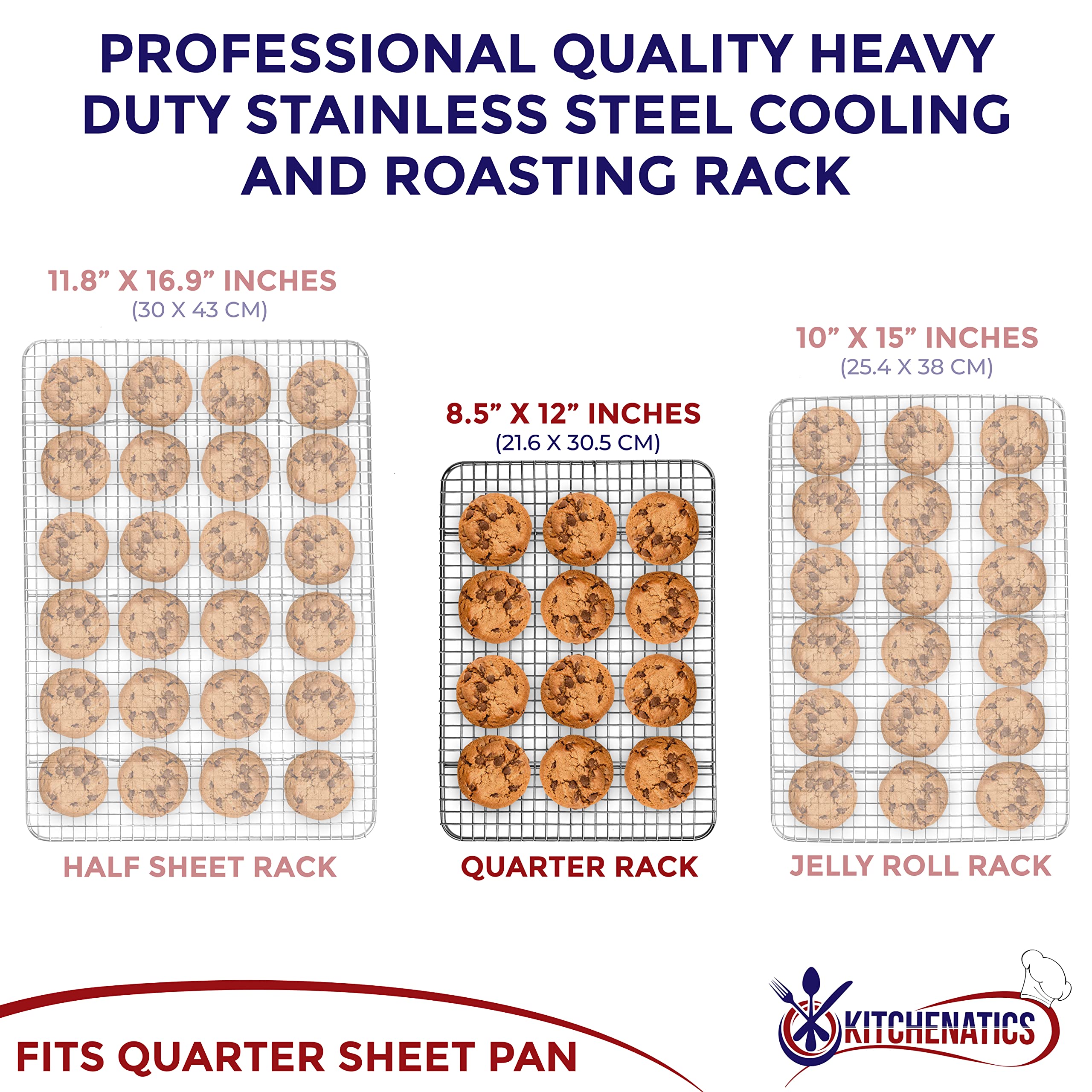 KITCHENATICS rack for oven cooking highlighting durable stainless steel build