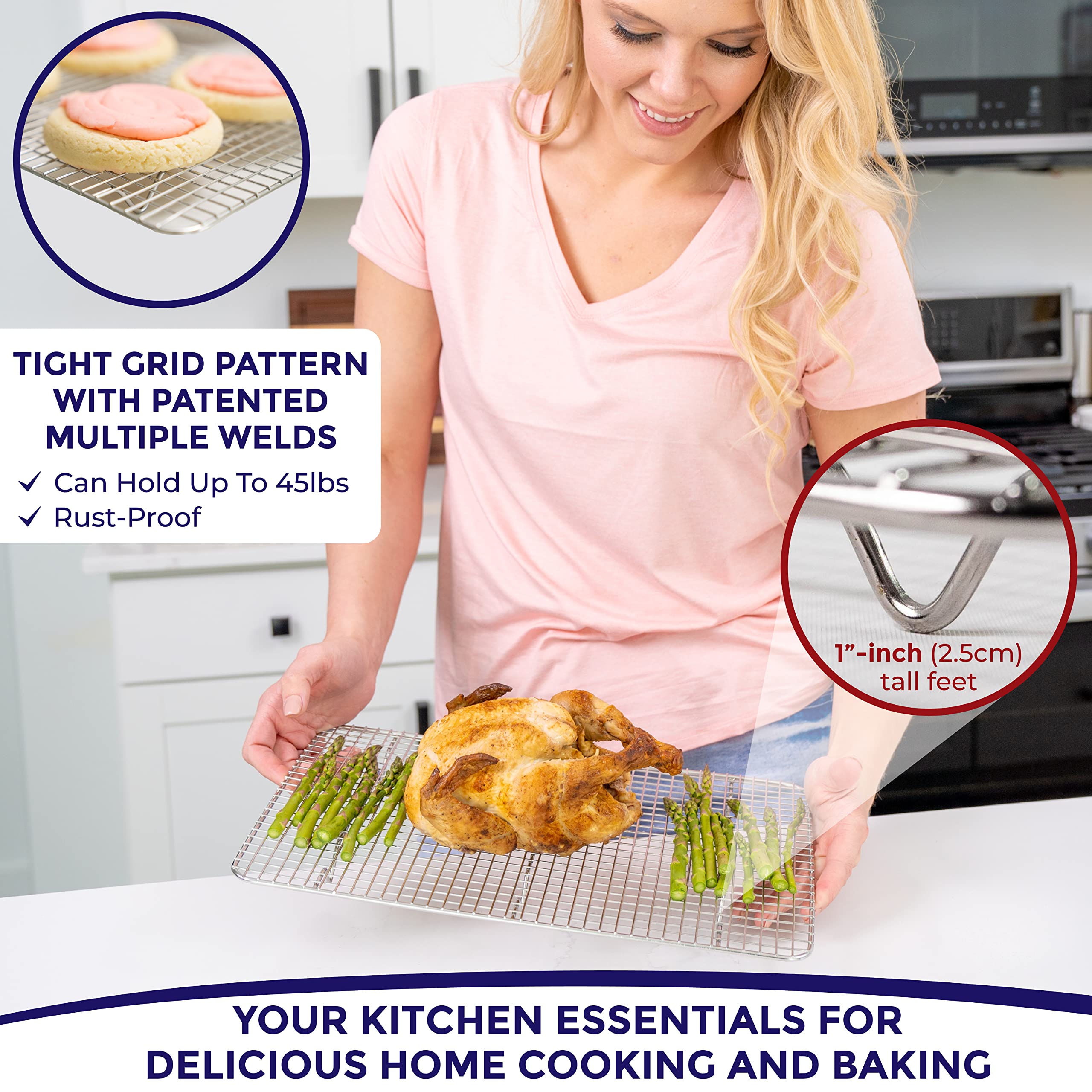 KITCHENATICS Jelly Roll rack with three support bars for stability