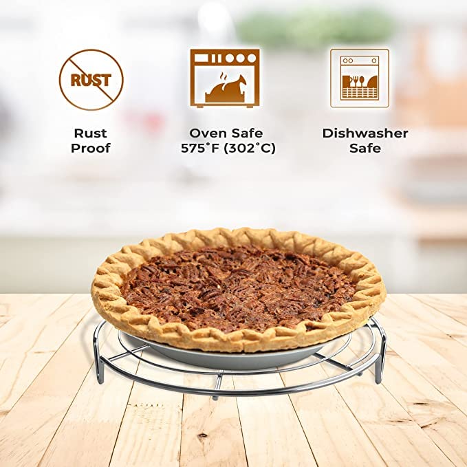 KITCHENATICS round cooling rack 10-5-inch steaming setup supports steamer baskets