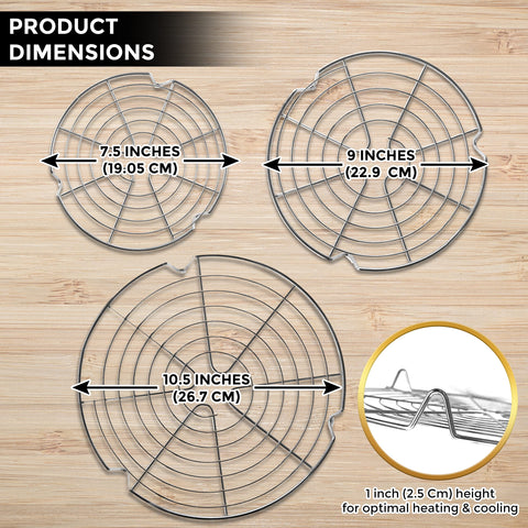 KITCHENATICS round cooling rack 7-5-inch in oven provides elevated support for baked goods