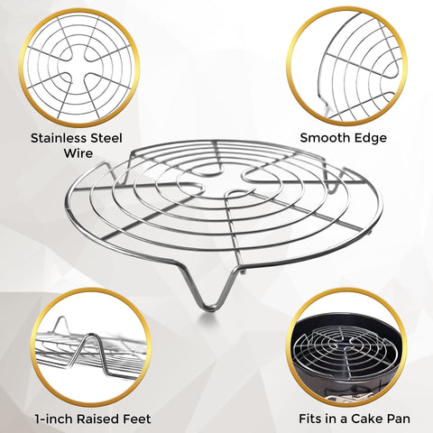 KITCHENATICS round cooling rack 9-inch in air fryer improves airflow for crispy results
