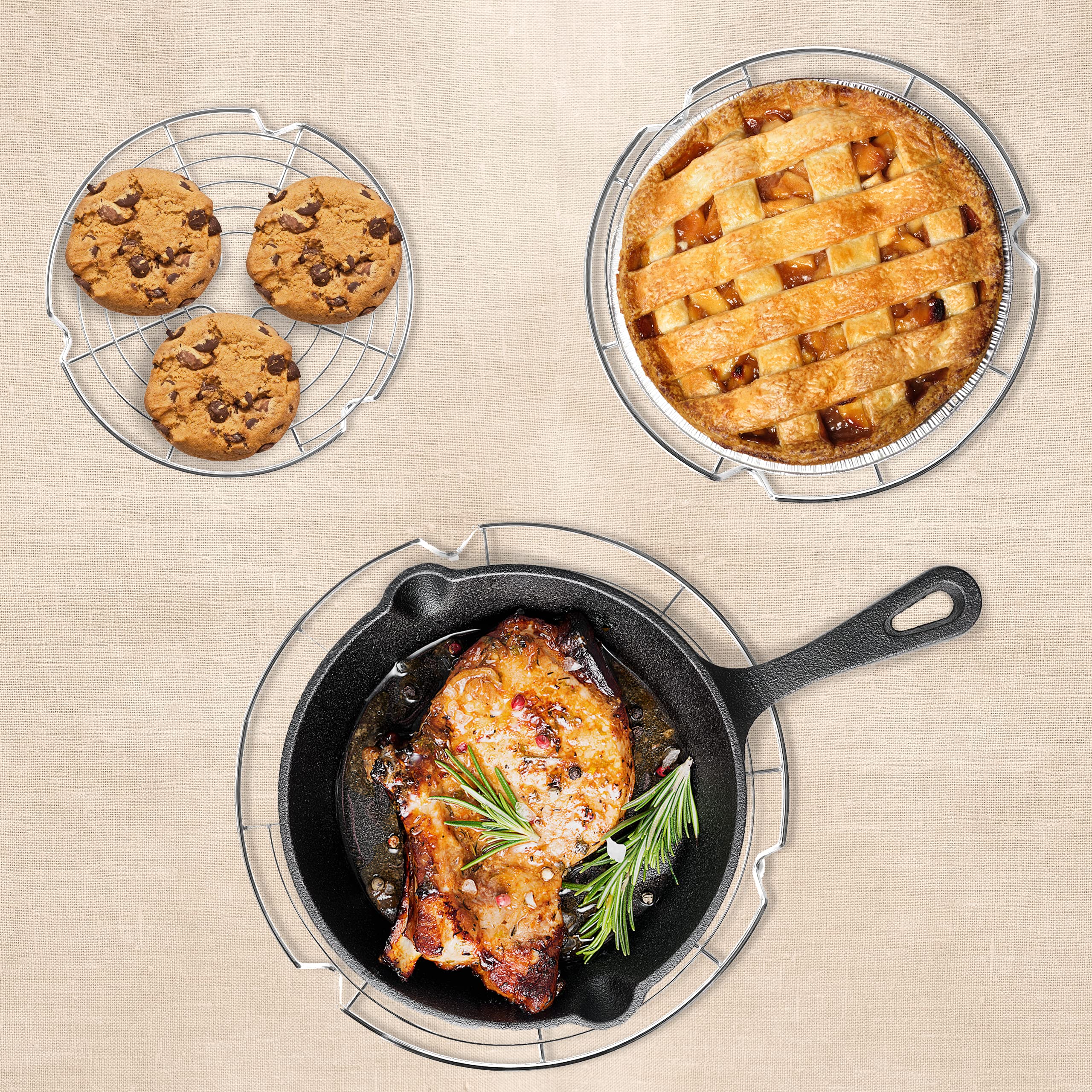KITCHENATICS round cooling rack 9-inch stack ideal for multi-rack cooling
