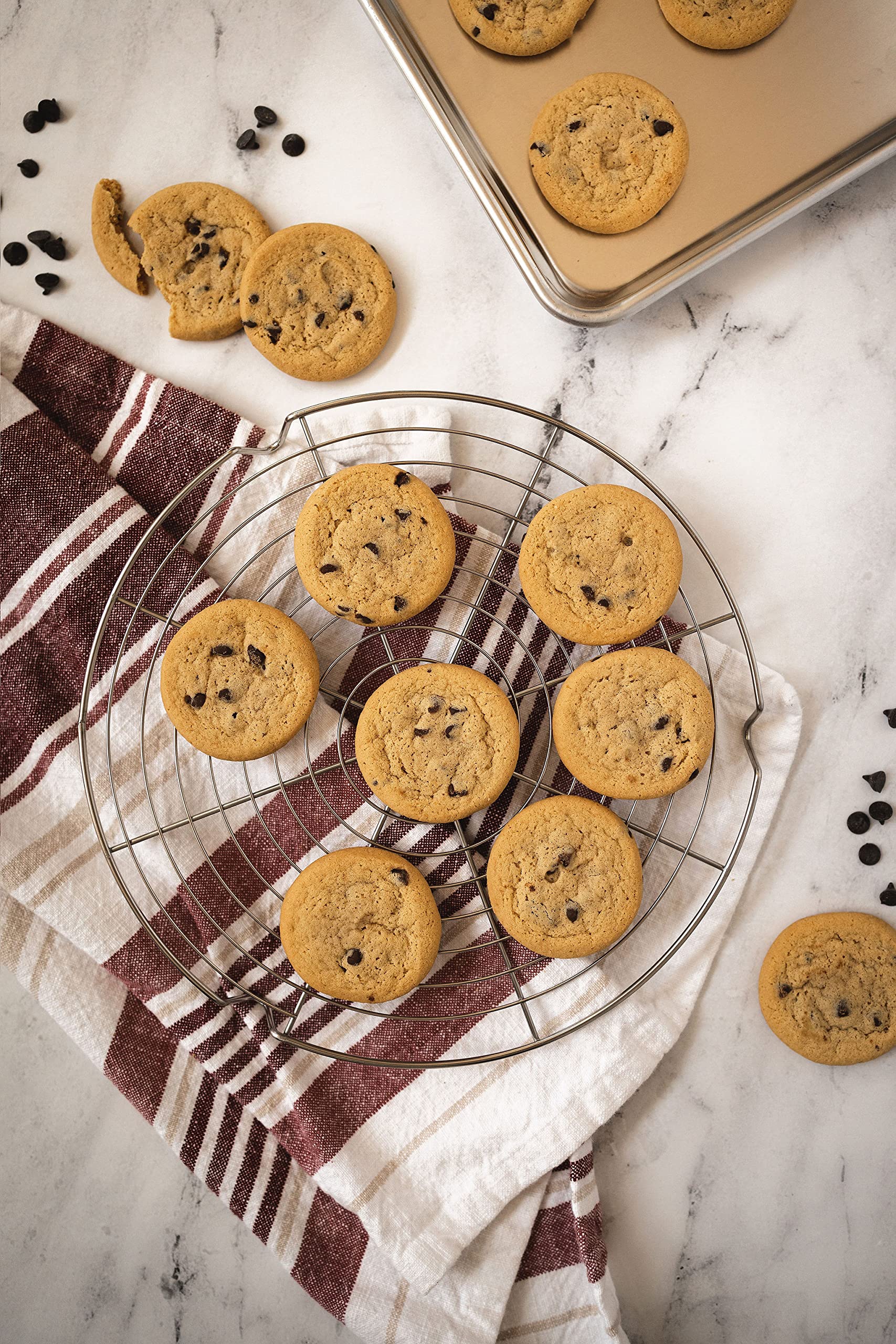 KITCHENATICS stainless steel rack is dishwasher safe and rust-proof with no sharp edges
