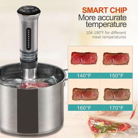 KitchenBoss sous vide cooker brushless motor highlights durability and power.