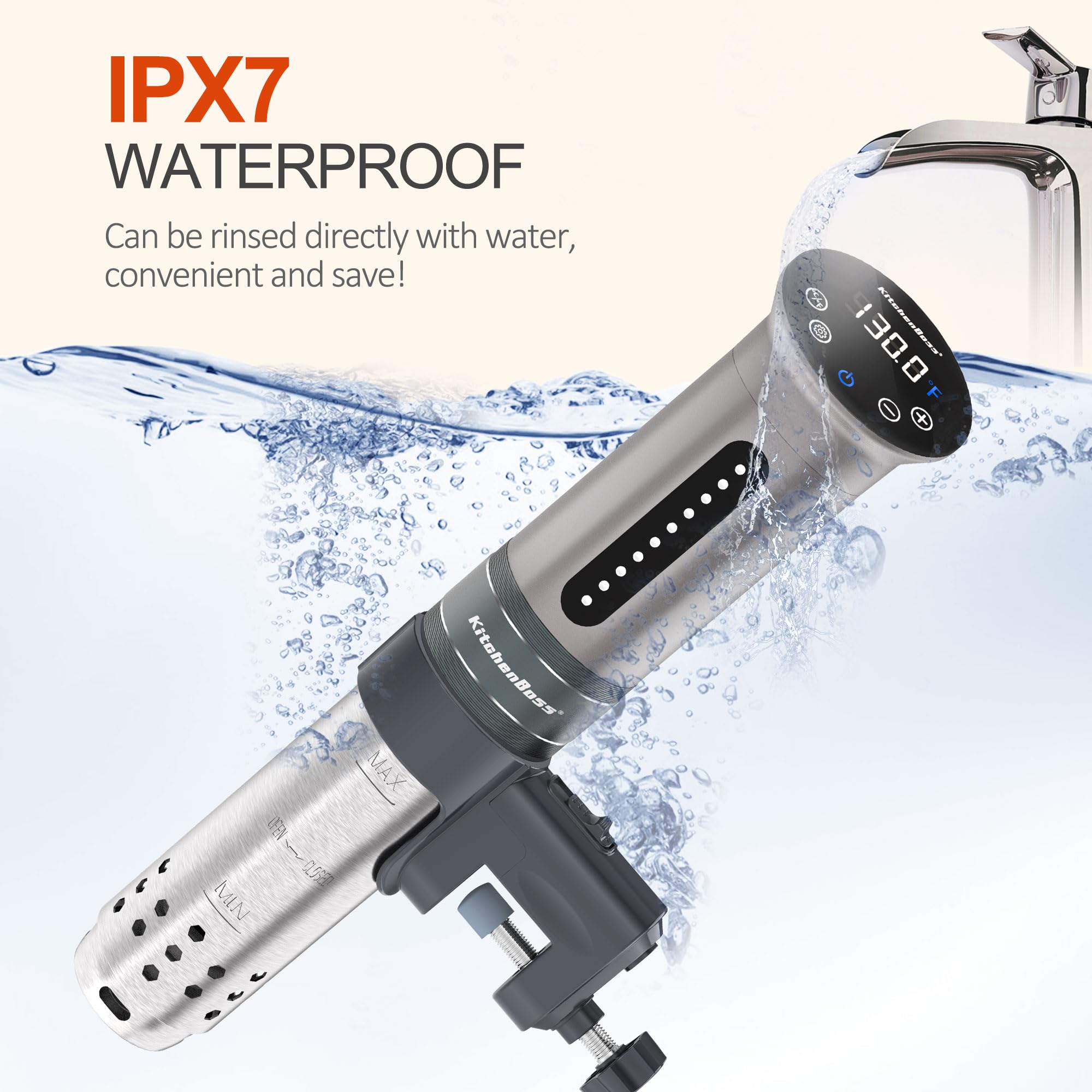 High 16 L/min water flow ensures even heat distribution.
