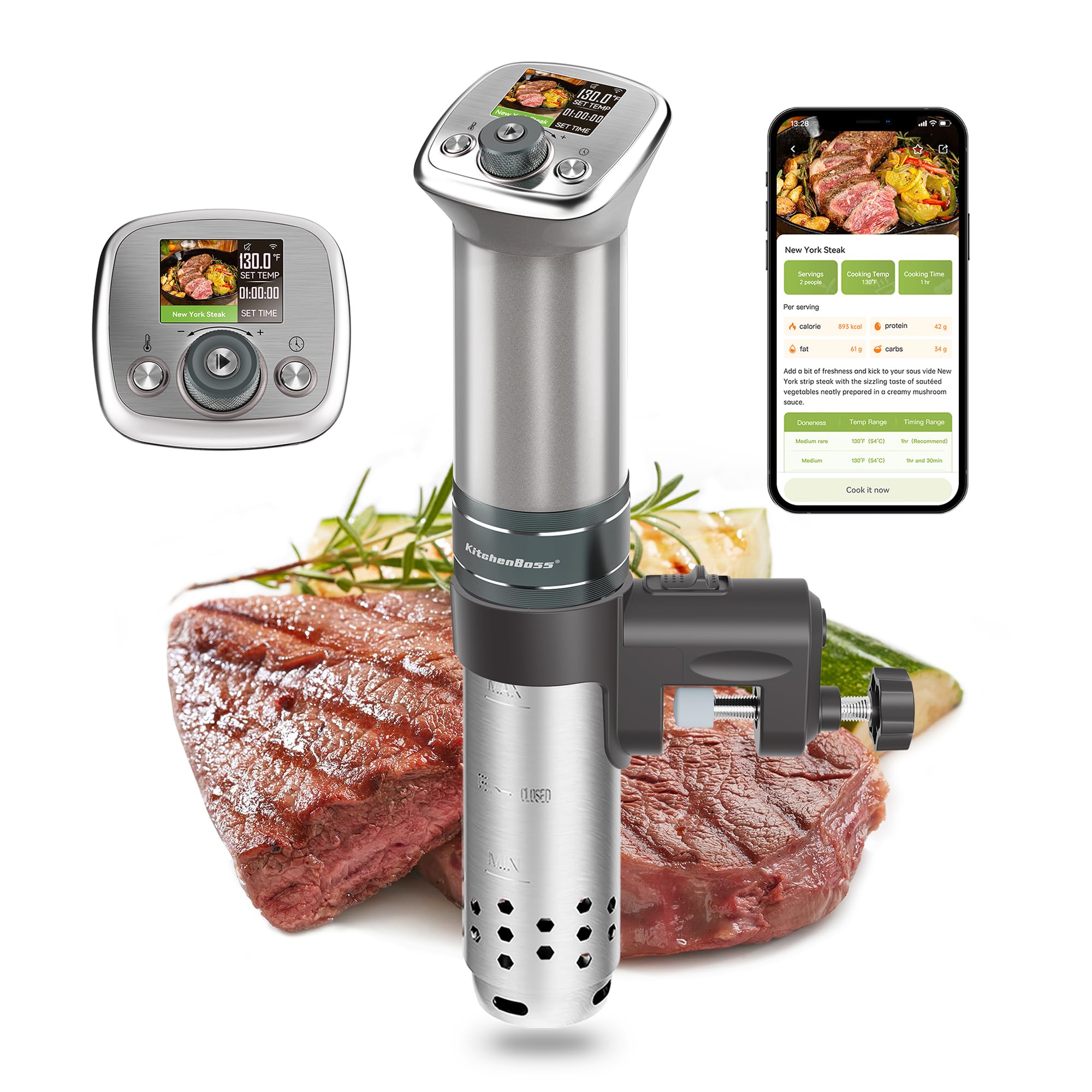 KitchenBoss G320PS with color TFT display for precise temperature control.