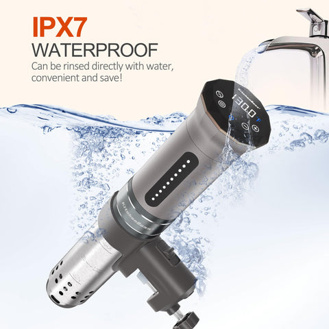 KitchenBoss sous vide cooker high water flow supports even cooking.
