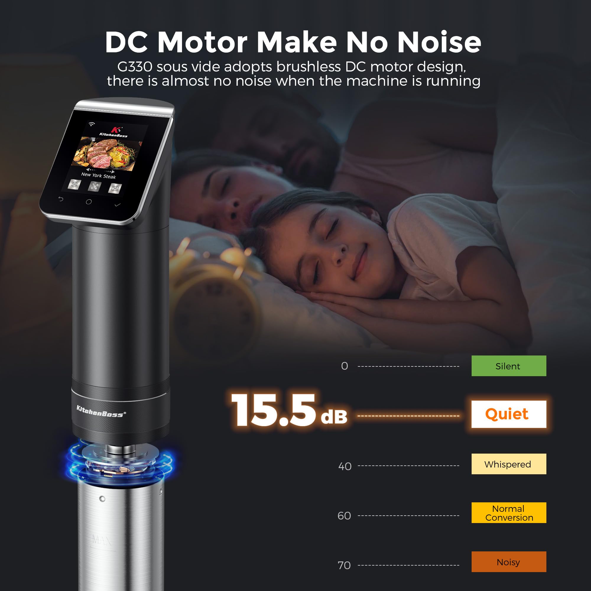 KitchenBoss WIFI Sous Vide Cooker precision thermostat delivering accurate temperatures