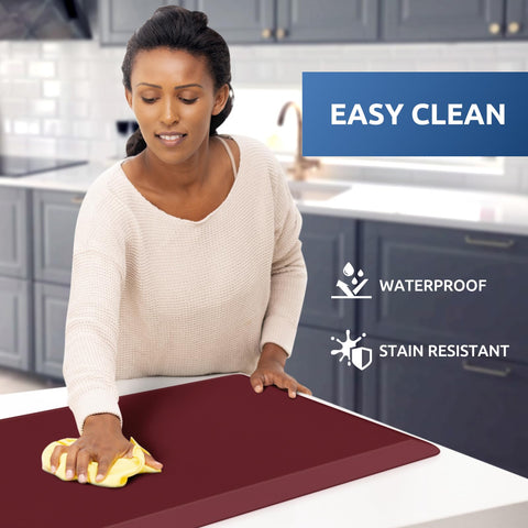 KitchenClouds anti-fatigue mat bottom with non-slip pattern for stability.