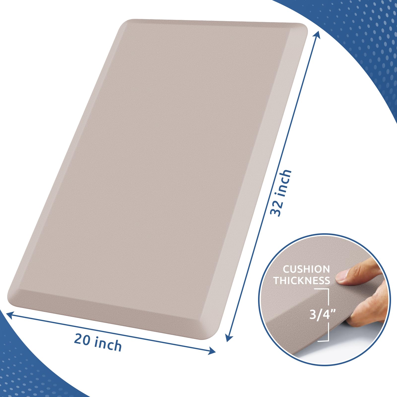 KitchenClouds anti-fatigue rug with non-slip bottom for safe kitchen use.