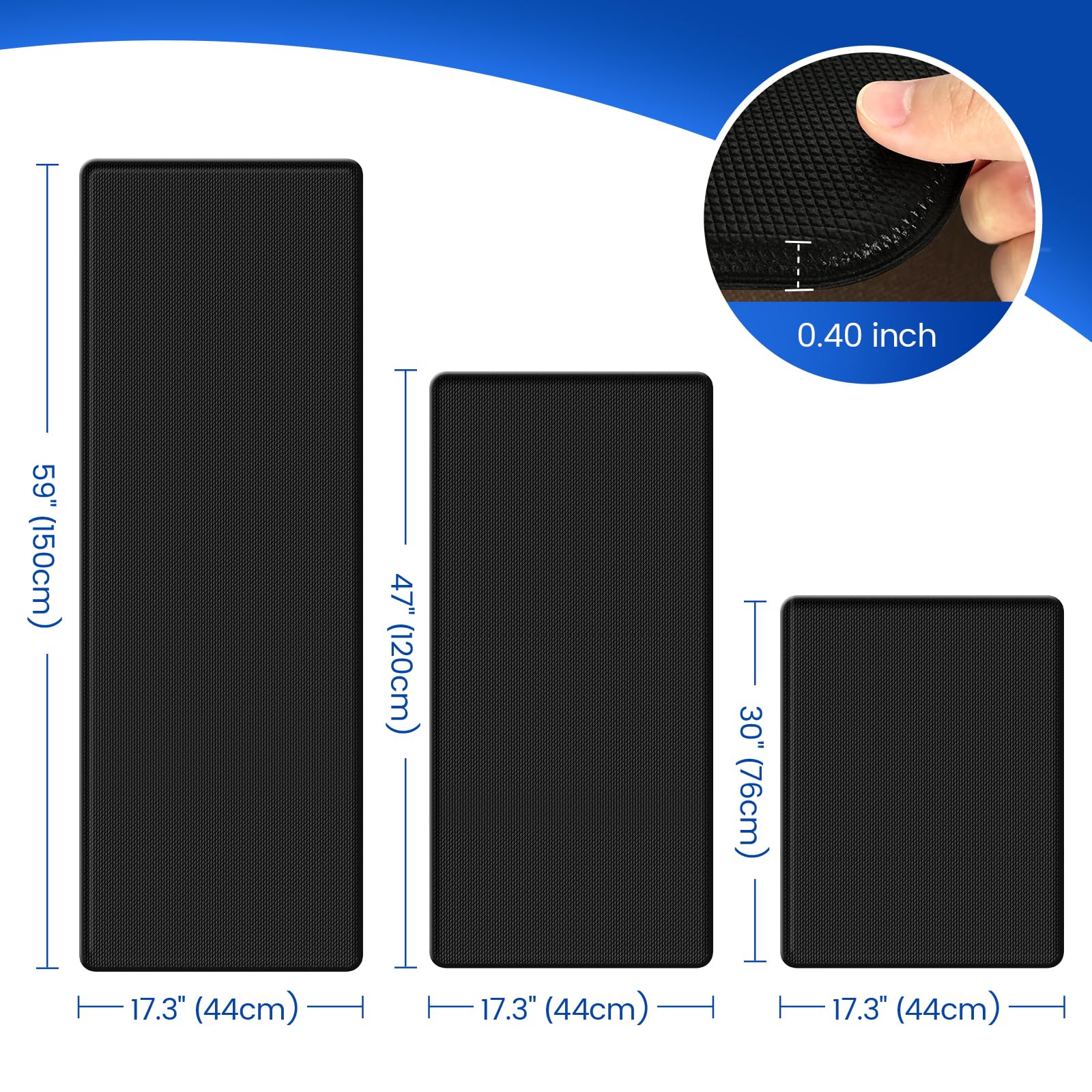 KitchenClouds anti-fatigue standing mat cushions feet during long meal prep sessions.