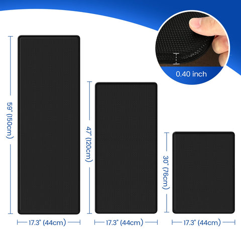 KitchenClouds anti-fatigue standing mat cushions feet during long meal prep sessions.