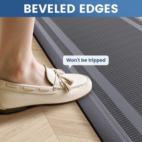 KitchenClouds bevel-edge grey mat reduces trip risk