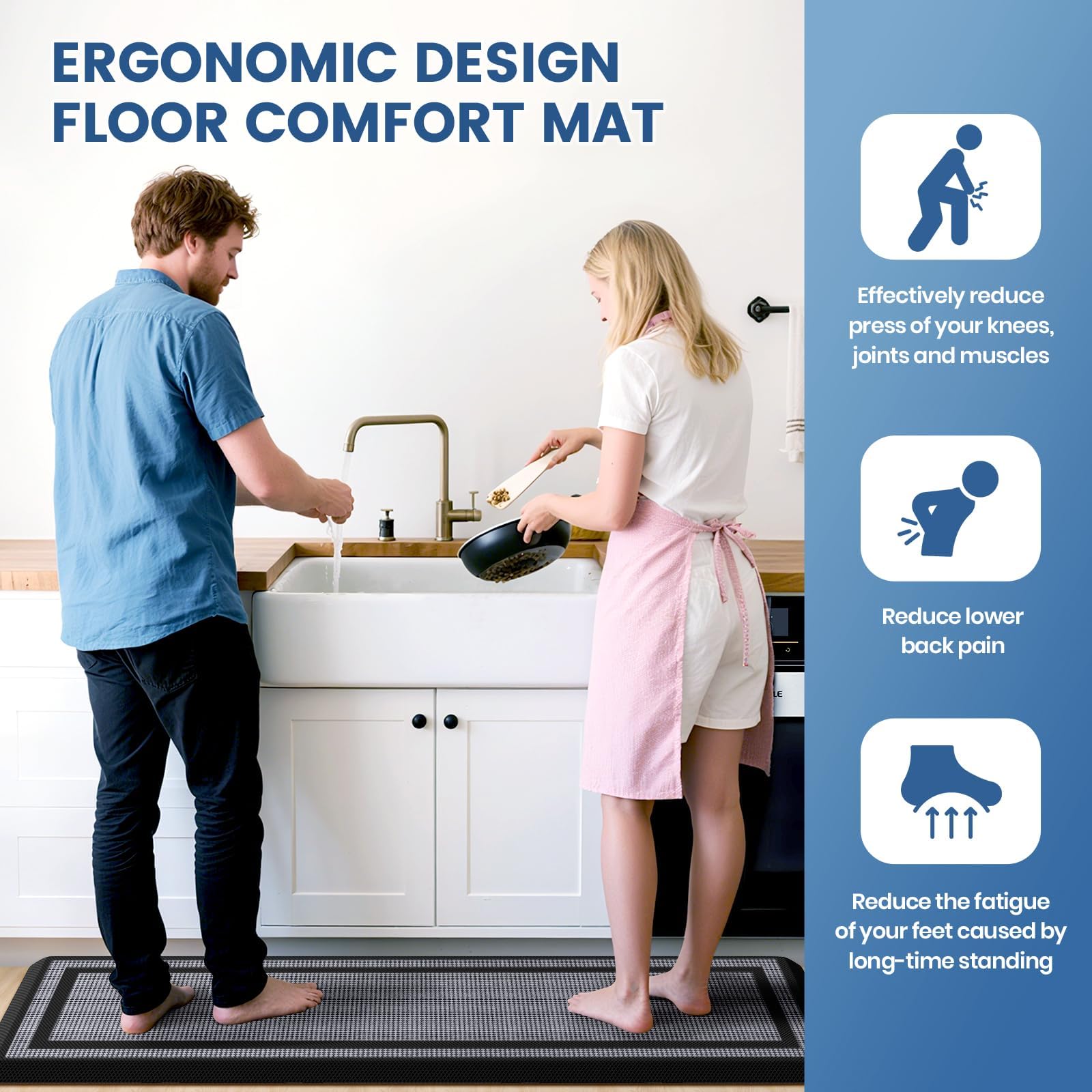 KitchenClouds easy-care mats stay fresh with simple cleaning.