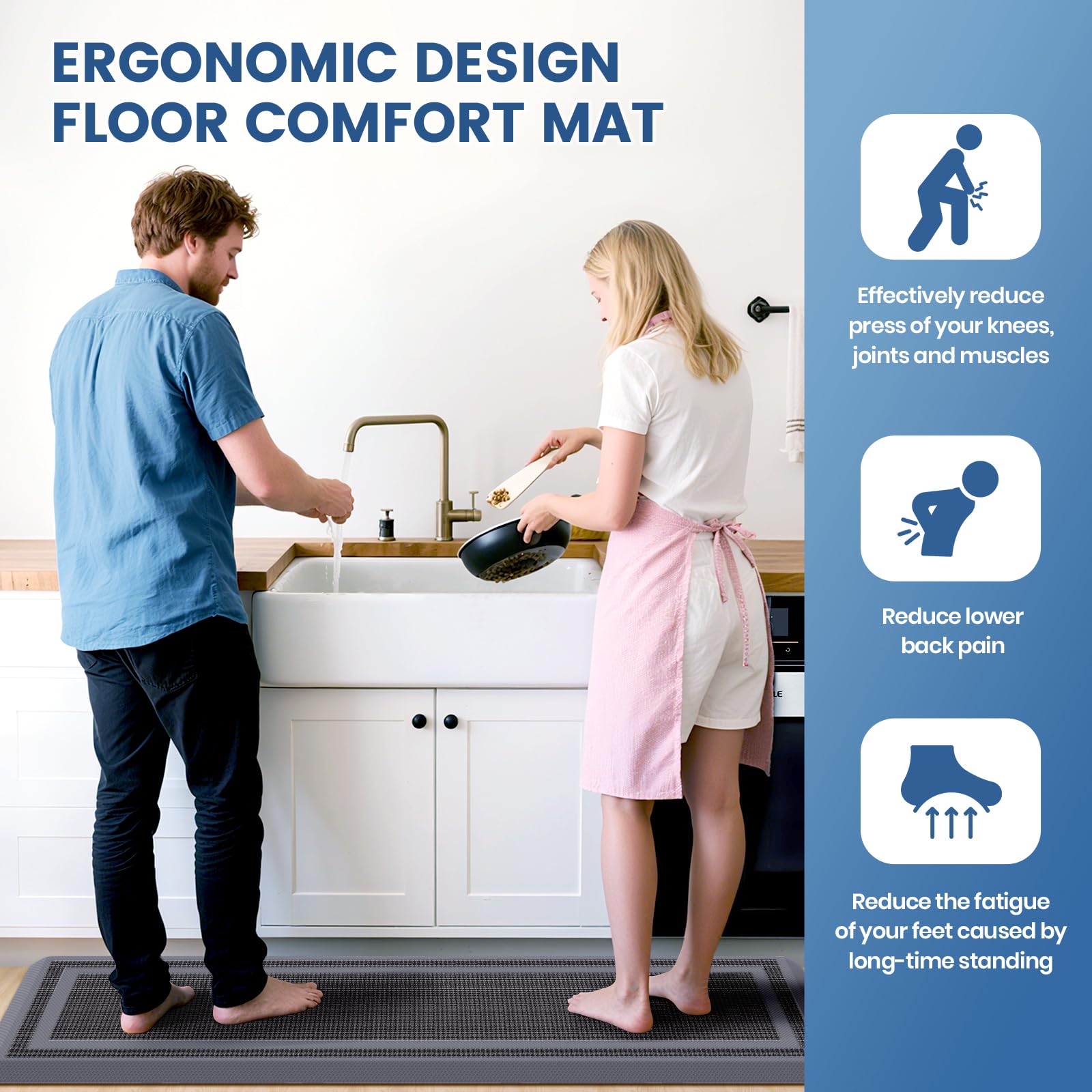 KitchenClouds easy-clean grey rug simplifies maintenance