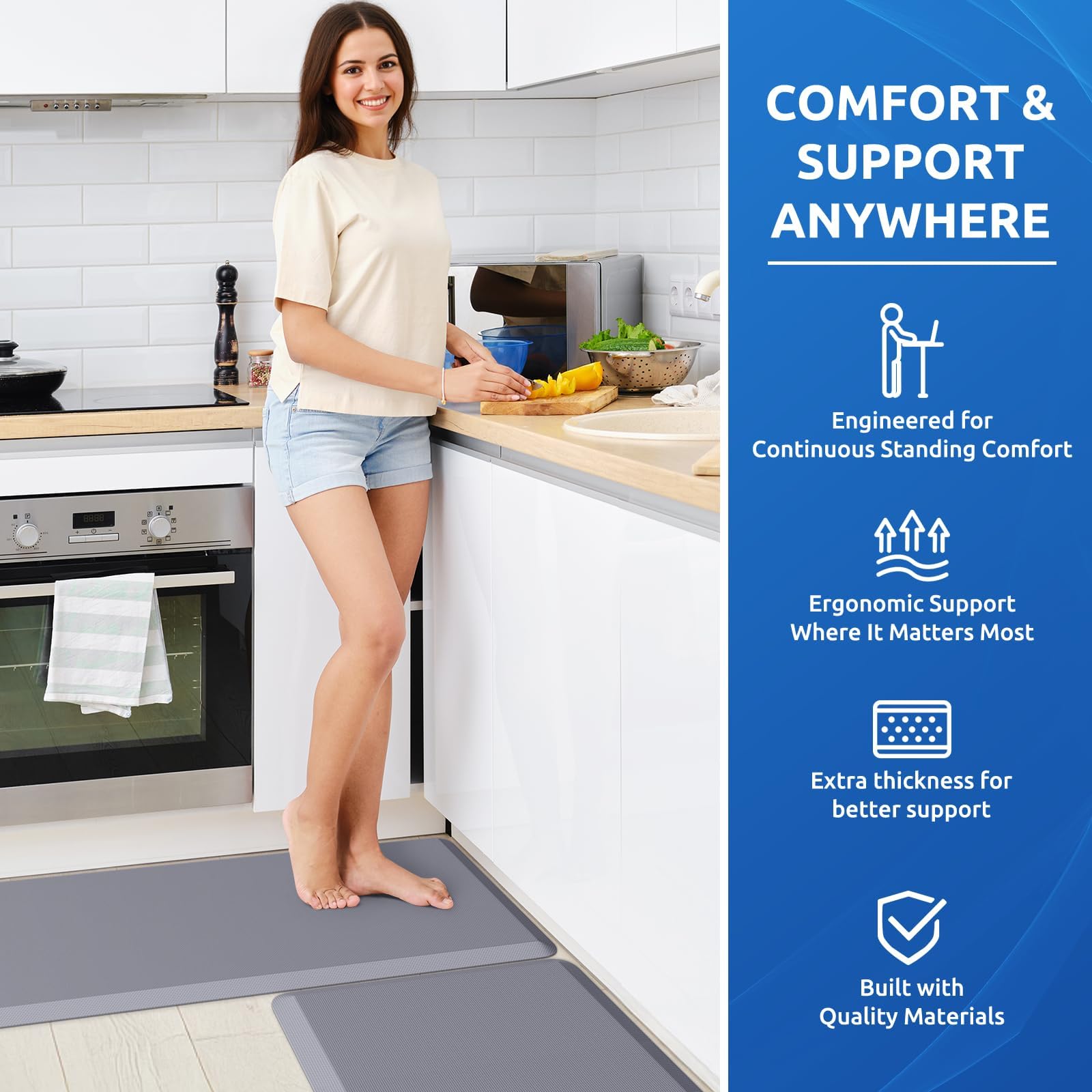 KitchenClouds easy-care surface cleans with damp cloth or vacuum.