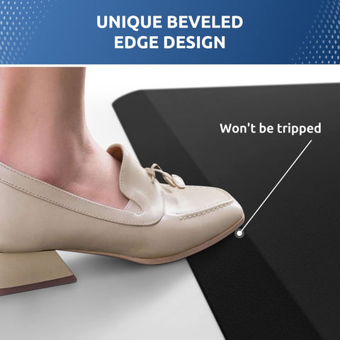 KitchenClouds beveled edge design reduces trip hazards in busy spaces.