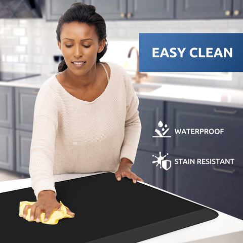KitchenClouds mat waterproof surface and easy-clean design