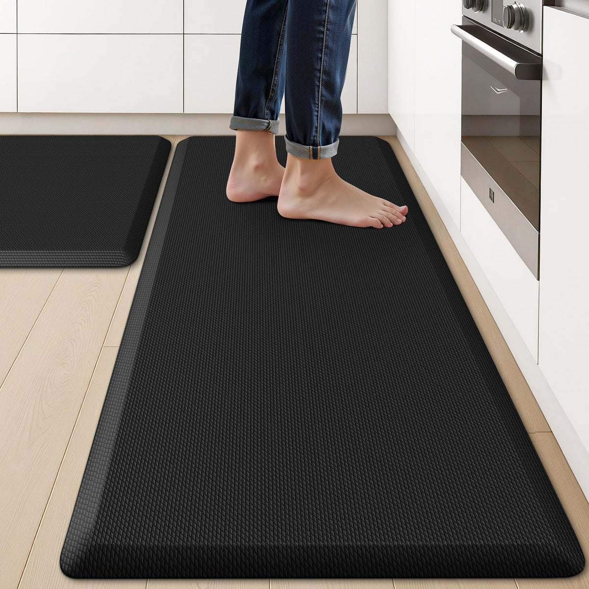 KitchenClouds two-piece mat set for versatile comfort while cooking in the kitchen