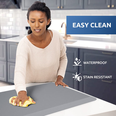 KitchenClouds waterproof surface resists spills and cleans easily.
