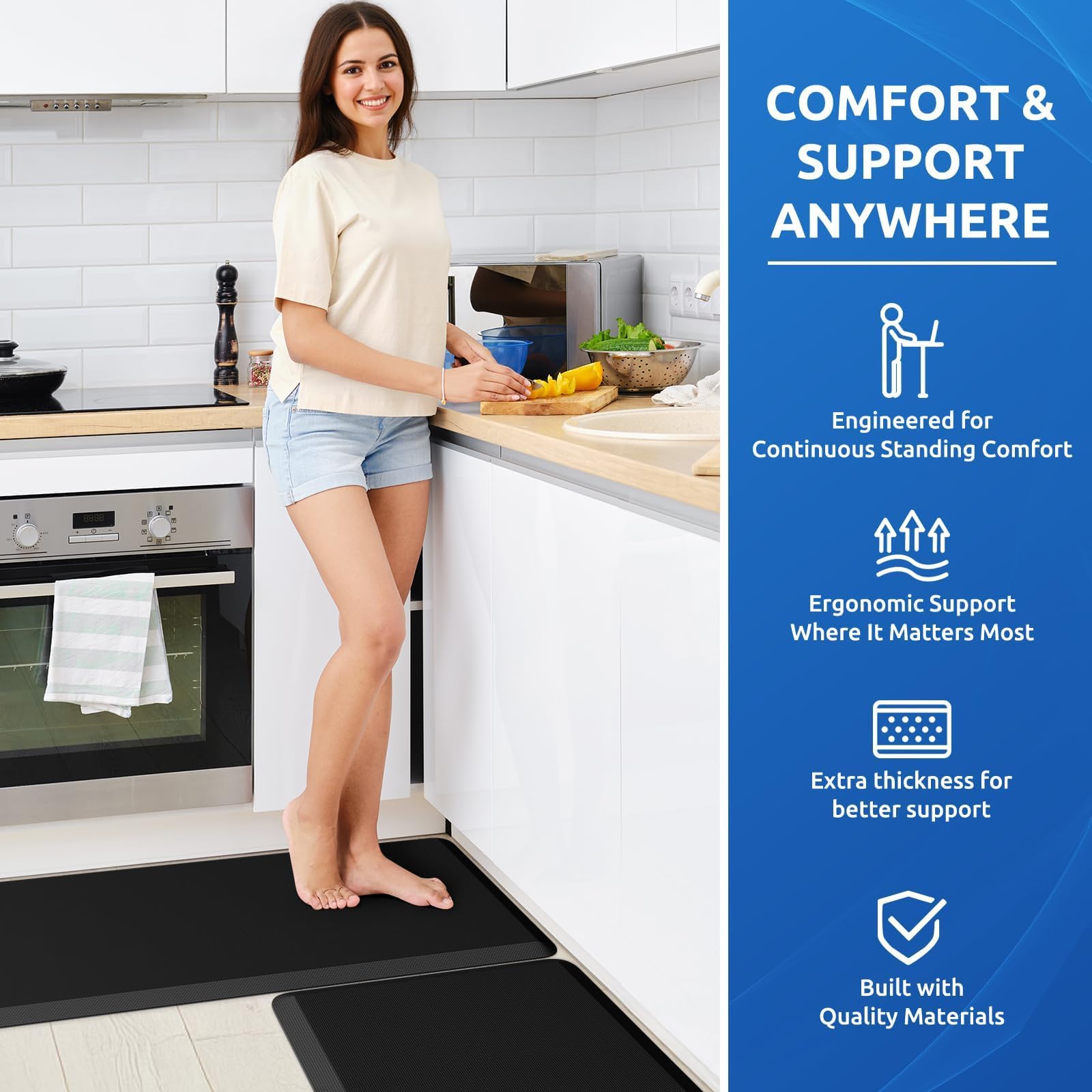 KitchenClouds waterproof and stain-resistant surface simplifies quick cleaning