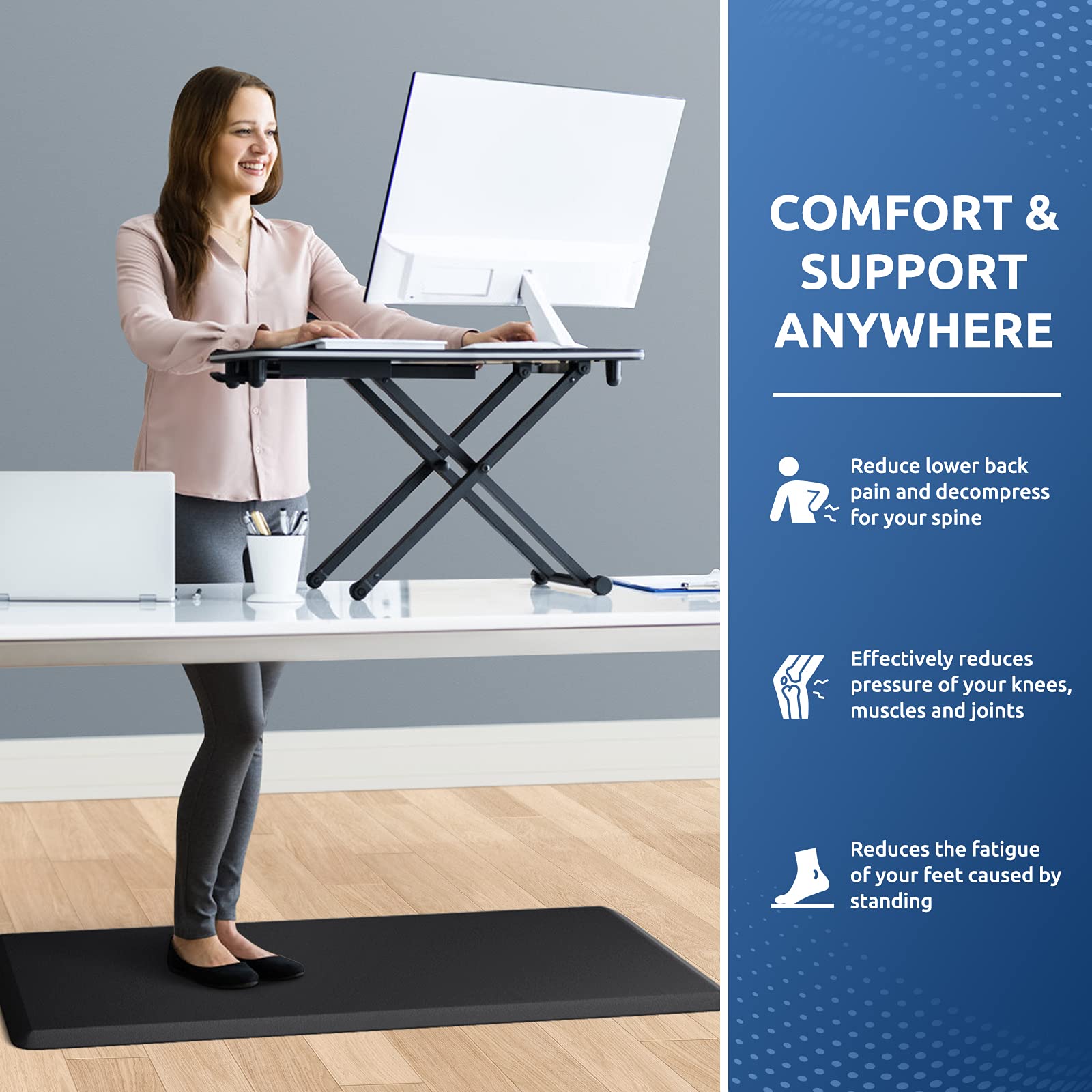 KitchenClouds bevel edge reduces tripping risk while moving around the kitchen