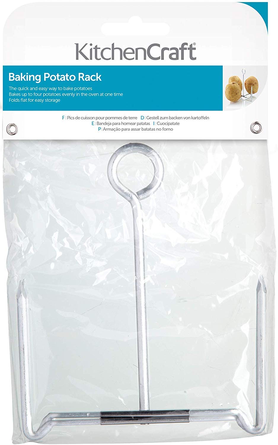 Potato nails insert easily for efficient batch baking.