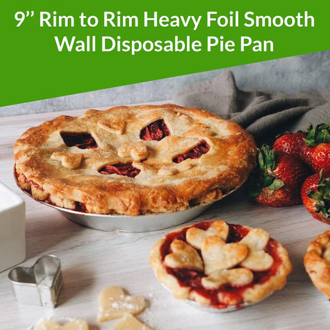 KitchenDance 9-inch round foil pan with 28-ounce capacity supports generous portions.