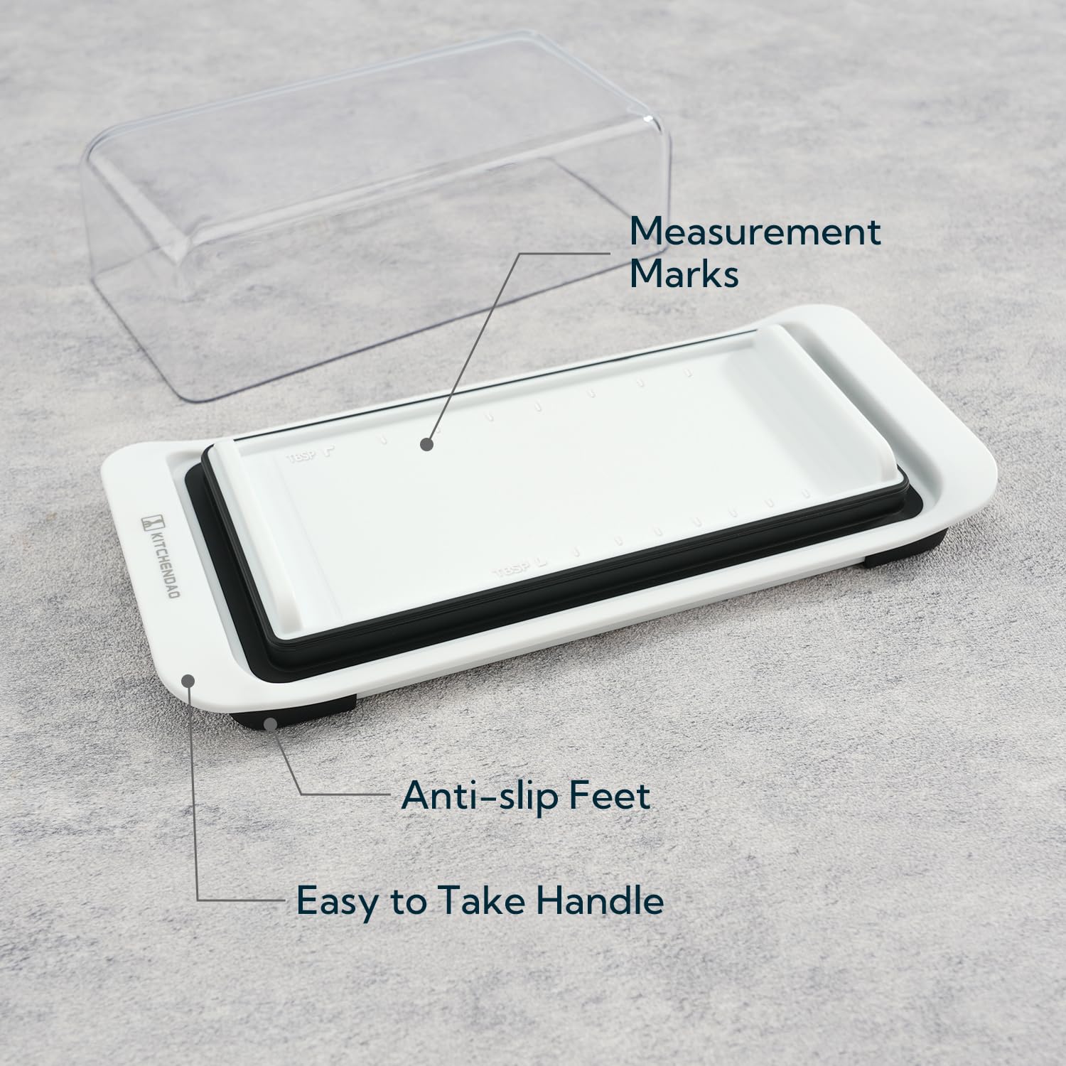 KITCHENDAO butter dish bottom with anti-slip design for stability
