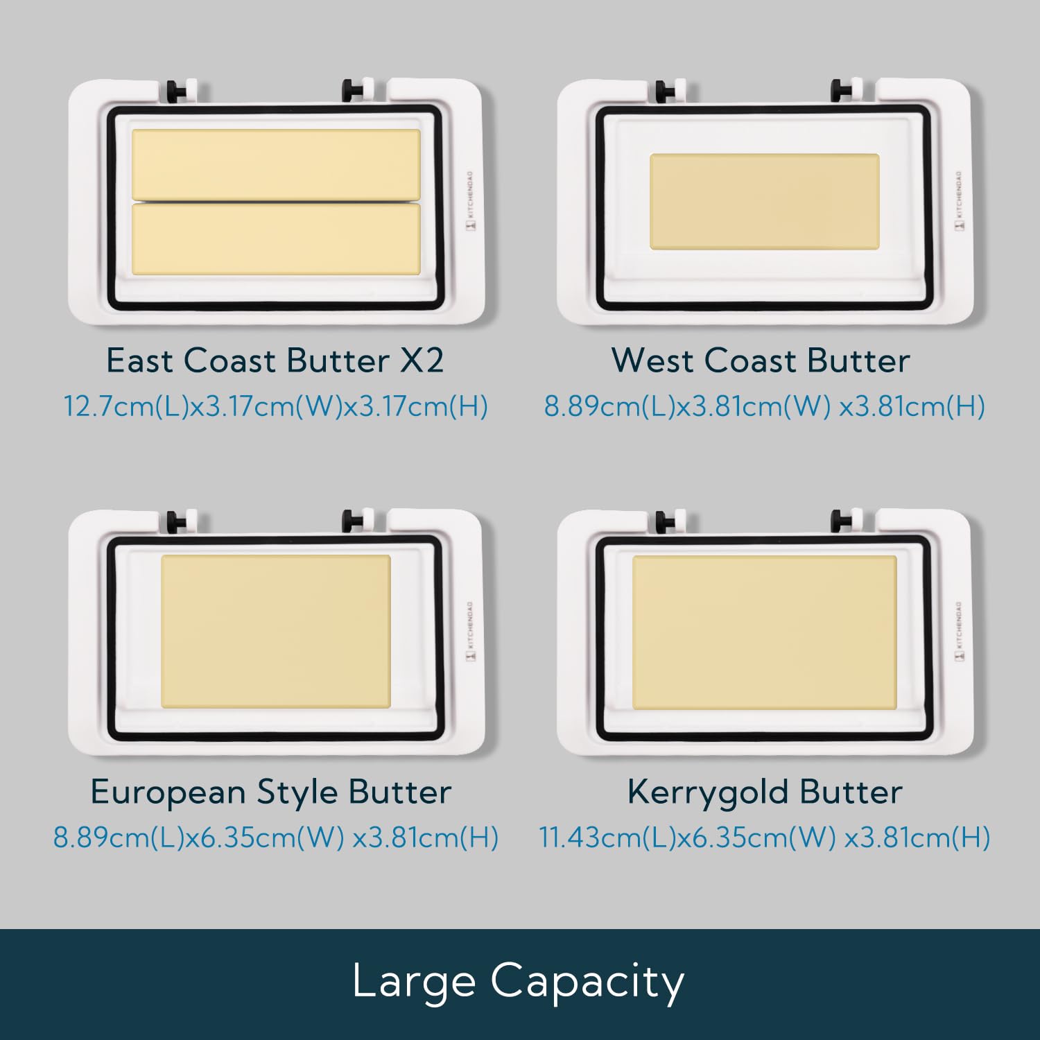 Built-in knife slot in KITCHENDAO butter dish keeps the spreader clean and ready