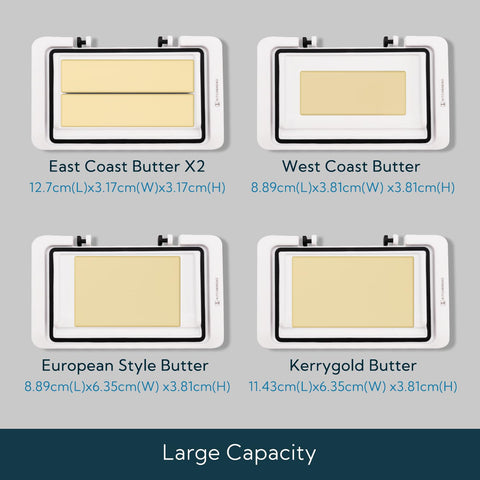 Built-in knife slot in KITCHENDAO butter dish keeps the spreader clean and ready