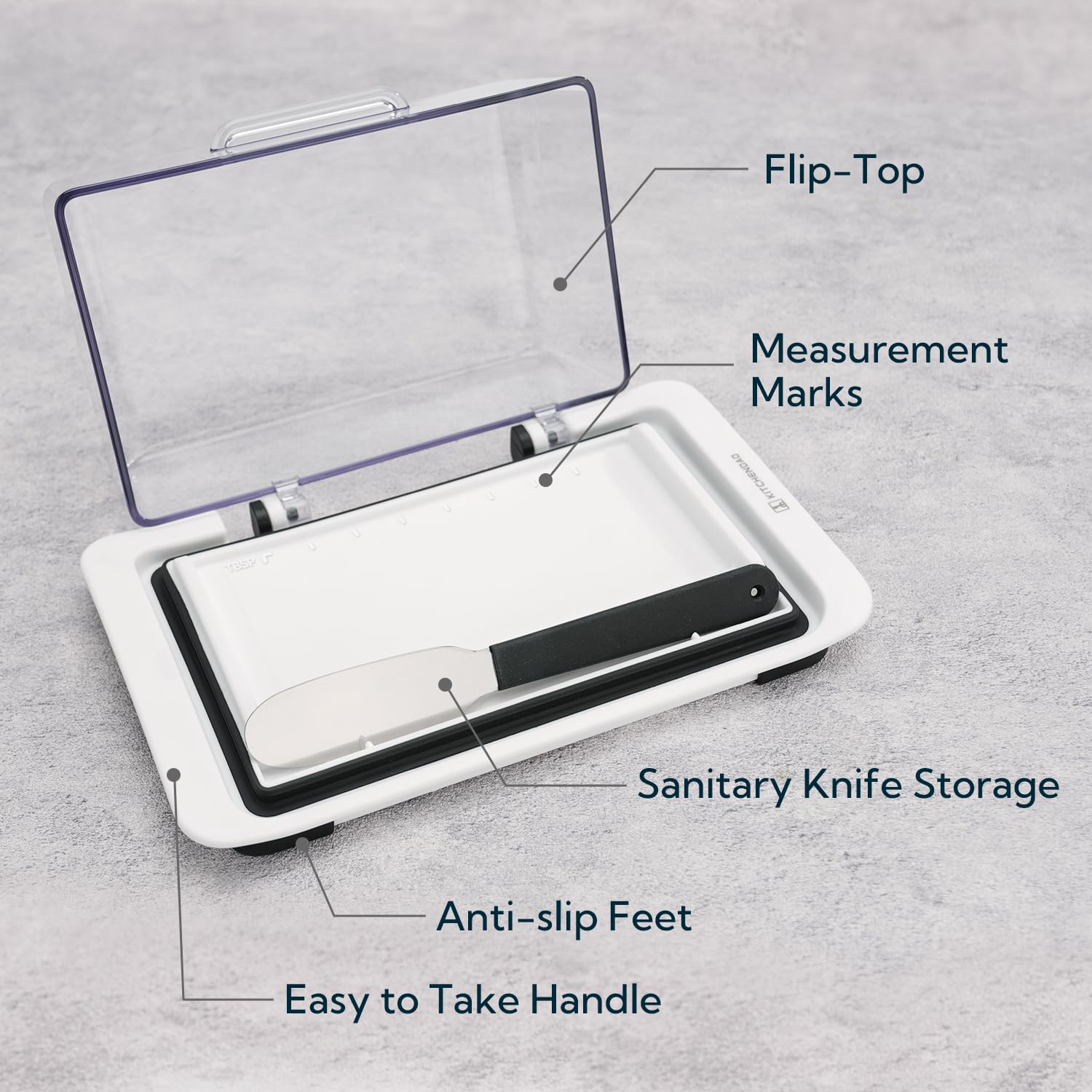 Sealing ring on KITCHENDAO butter dish protects butter from dust and pests