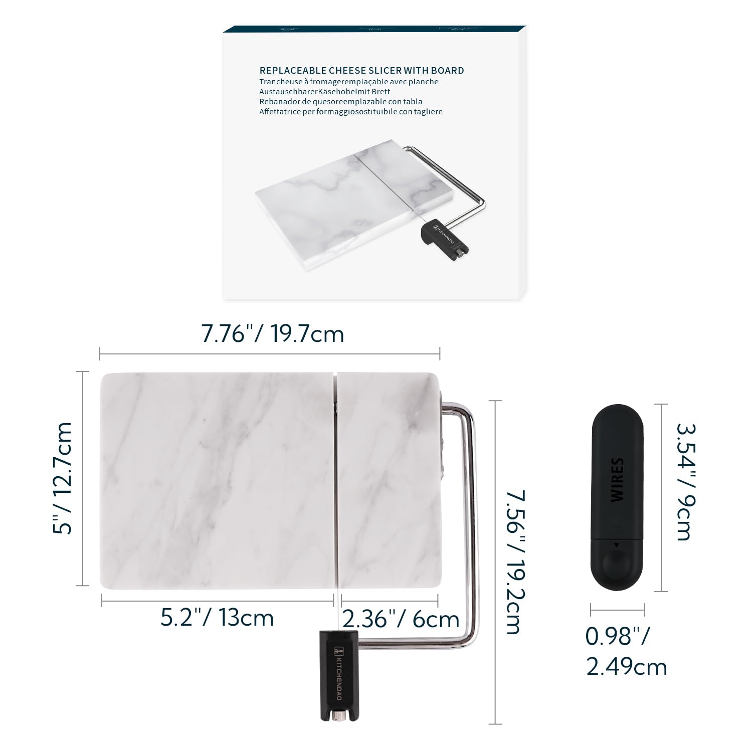 KITCHENDAO marble slicer is hand-wash only with unique patterns.