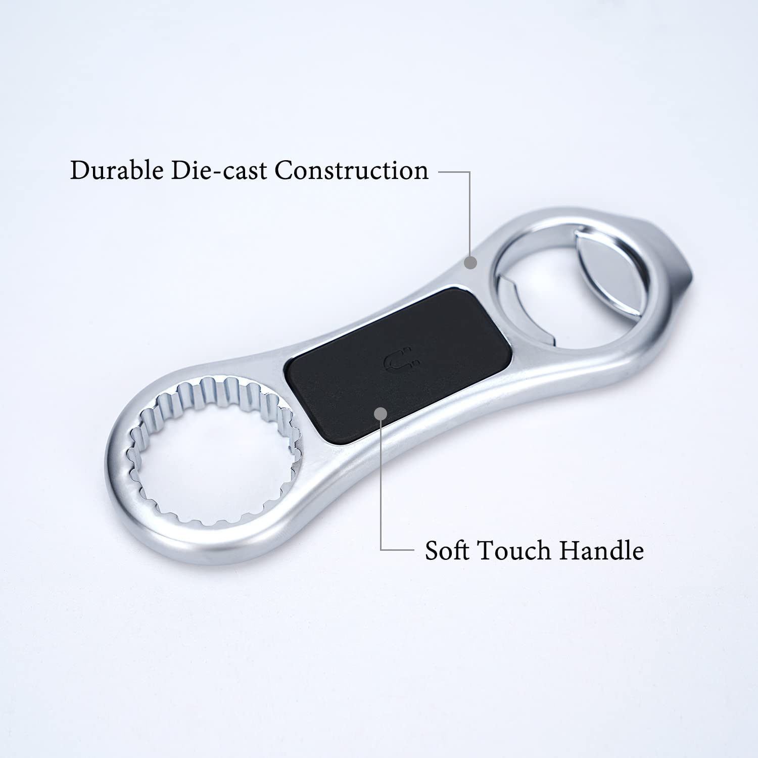 KITCHENDAO 3-in-1 opens metal caps as pry-off, twist-off, and pop-top cans.