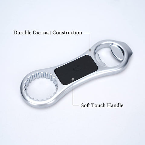 KITCHENDAO 3-in-1 opens metal caps as pry-off, twist-off, and pop-top cans.